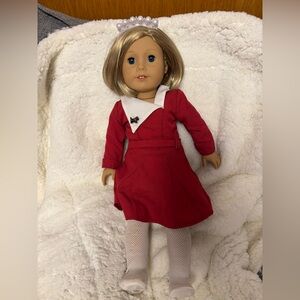 American Girl Doll Kit Kittredge in Red Dress with Blonde Hair